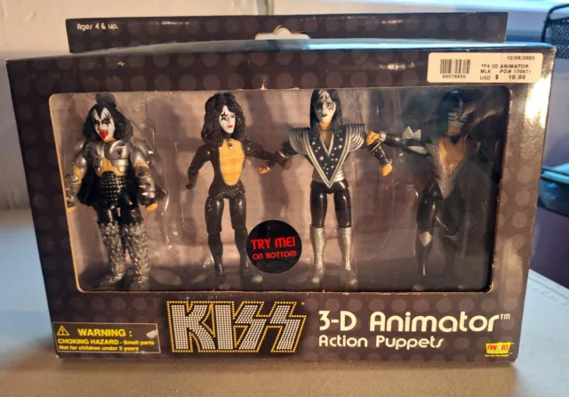 Hard to find KISS 3-D Animator action puppets set of 4 puppets 2003 KISS Catalog