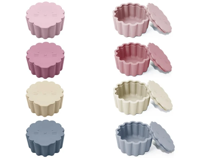 Baby Snack Silicone Storage Box Lid Portable Food Container Cup Travel Tableware