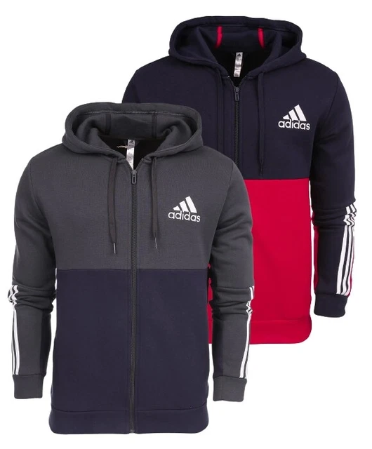 adidas Herren Kapuzenpullover Essentials Colorblock Fleece Full-Zip Hoodie Sport