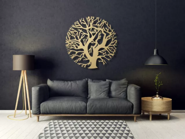 Lebensbaum Baum des Lebens Holz Deko Wanddeko Wallart Dekoration Lebensblume