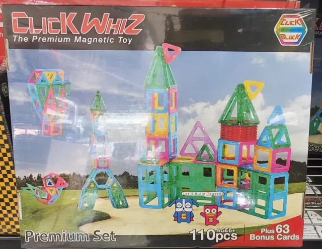 ClickBlock Magnetic Building Blocks Premium Set, 110 Piece