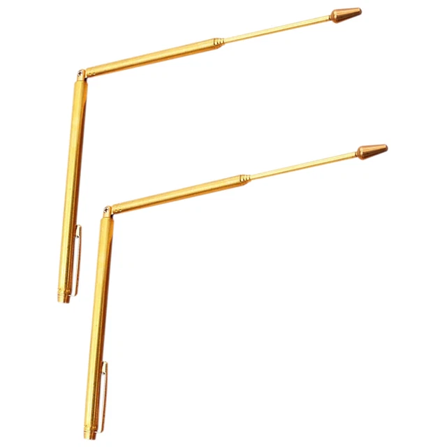 2pcs Copper Dowsing Rods Water Divining Rods Metal Probe Tool Portable Divining