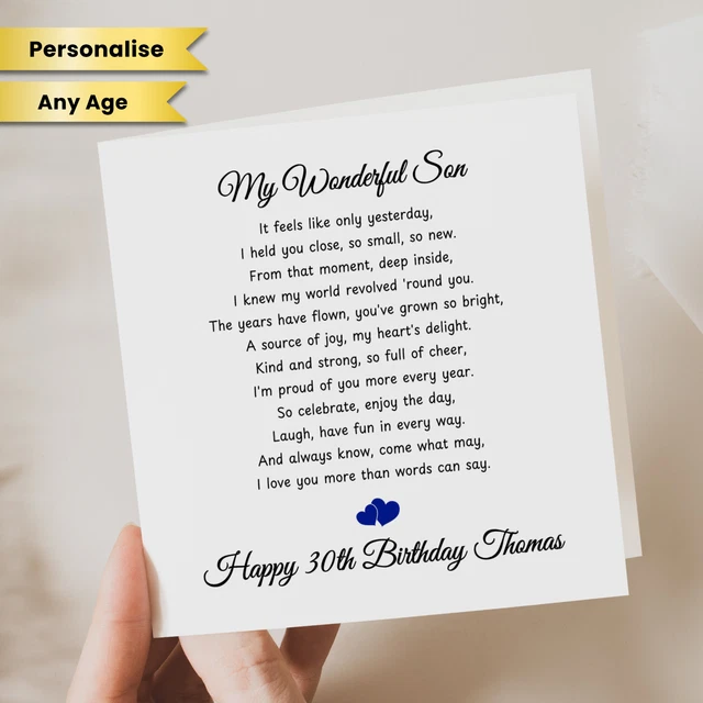 Son Birthday Card, Son In A Million, Son Poem, Adult Son Birthday Card - Foto 5