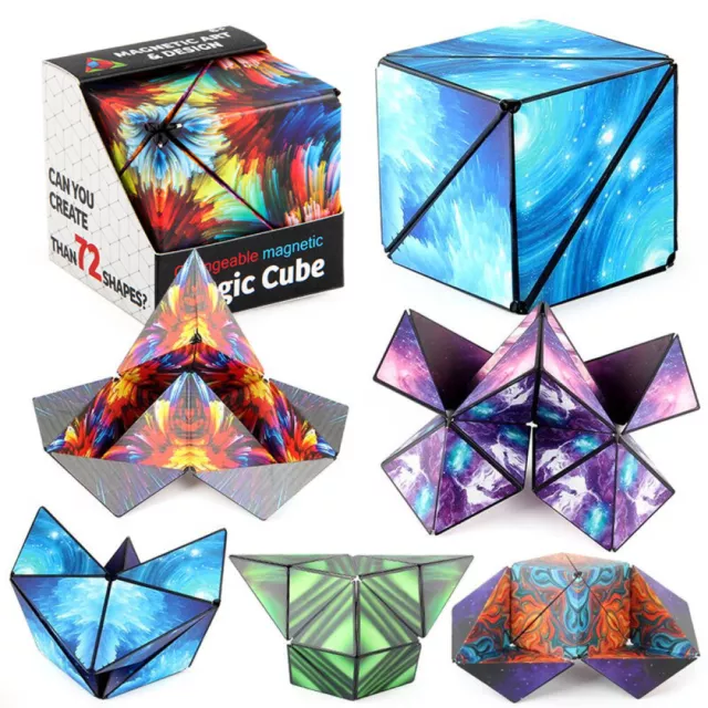 3D Changeable Variety Magnetic Magic Cube Hand Flip Puzzle Anti Stress Toys Gift