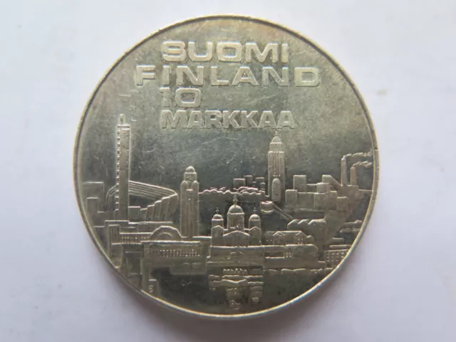 1971 Finland 10 Markkaa .500 Silver Helsinki Coin Excellent Ef Condition