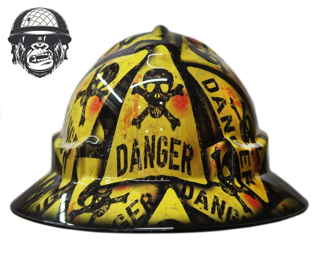 CUSTOM HYDROGRAPHIC SAFETY Hard Hat Mining DANGER PRO CHOICE WIDE BRIM