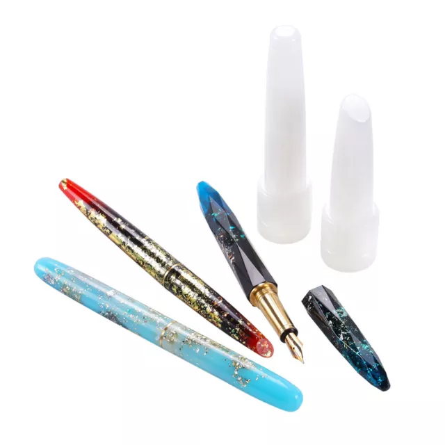 4 St / SET Stift Harz Guss Silikonform Etui Epoxy Kunst Bastel Büro DIY Handmade