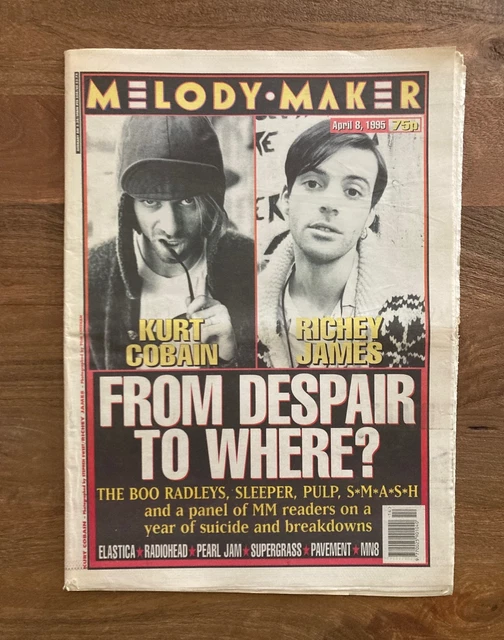 4/8/95 ISSUE MELODY MAKER magazine KURT COBAIN RICHEY JAMES cover