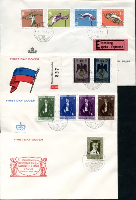 Liechtenstein 1956 342-352 Auf Schönen Fdc 255€(J7778