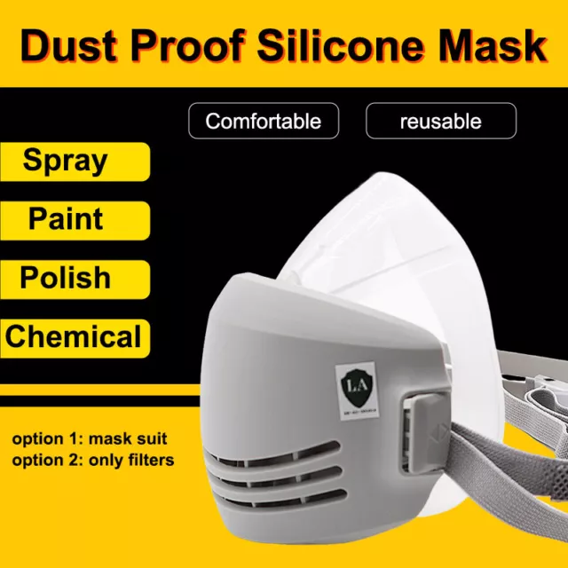 Silicone Rubber Gas Mask Half Face Respirator Spray Painting Chemical Facepiece