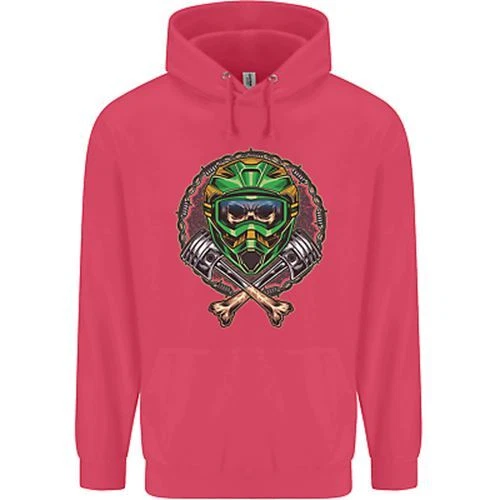 Felpa con cappuccio Motocross Teschio Sporcizia MotoX Bambini Bambini 12