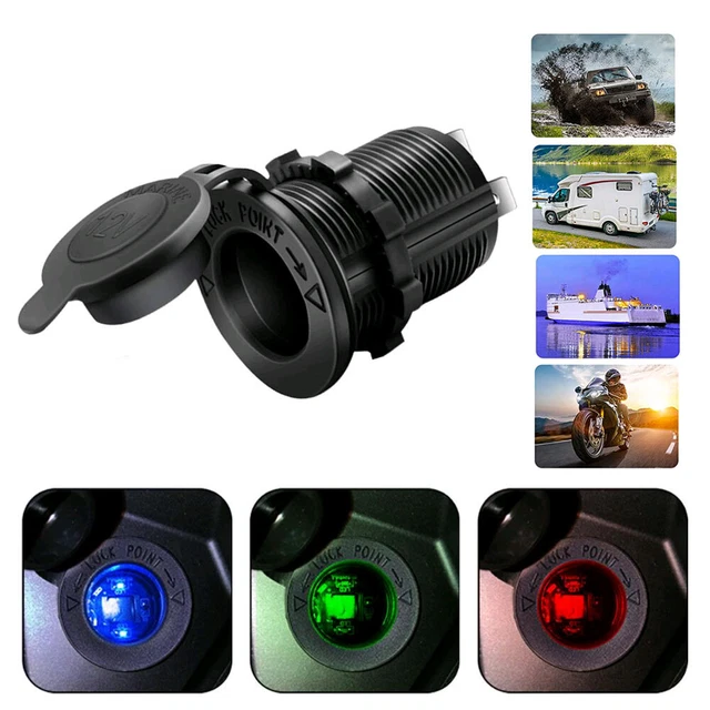 Waterproof Car Motorcycle Boat Cigarette Lighter Socket Power Plug Outlet 12V