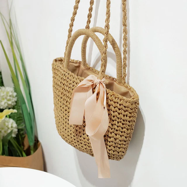Women Handbag Cross-body Bag Diagonal Bag Straw Tote One Shoulder