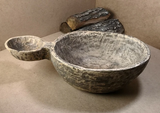 Antique Rare Very Large Size Unique Wooden Mortar-Bowls Early 20th Century UA