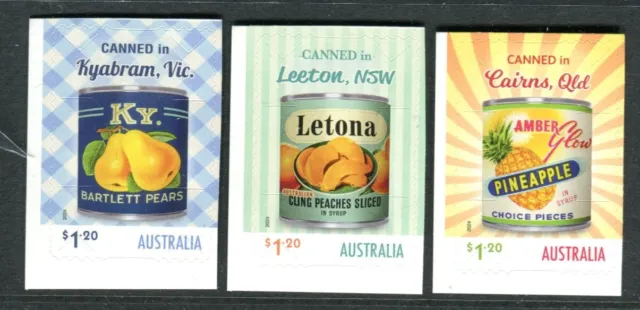 2024 Nostalgic Tinned Fruit Labels - MUH Set of 3 Booklet Stamps