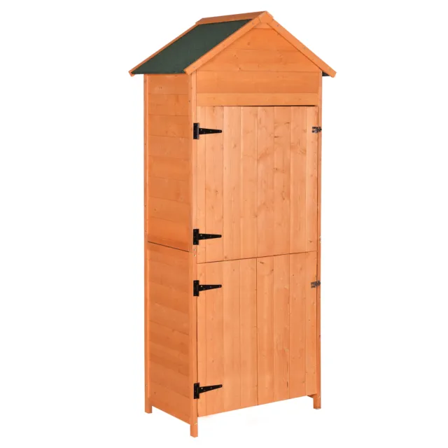 Garden Storage Shed Outdoor Lockable Storage Cabinet Tool Organizer w/ Shelves