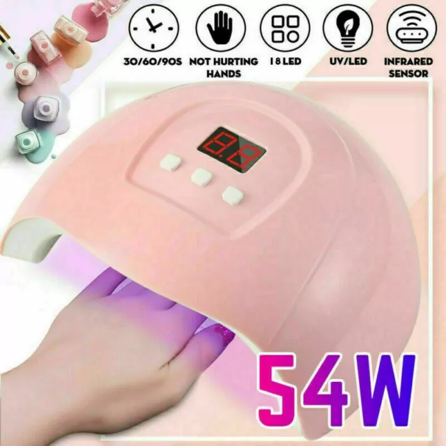 54W LED UV Nail Lamp Polish Dryer Gel Acrylic Curing Light Professional Spa Tool