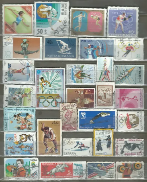 Worldwide Sports 30 Pictorial Used Stamps Look (34)