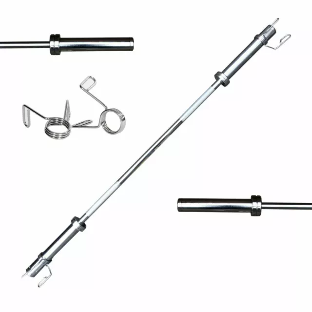 BodyRip Olympic Barbell Weight Bar 6FT 2" Hole Spring Collars Chrome Plated Gym