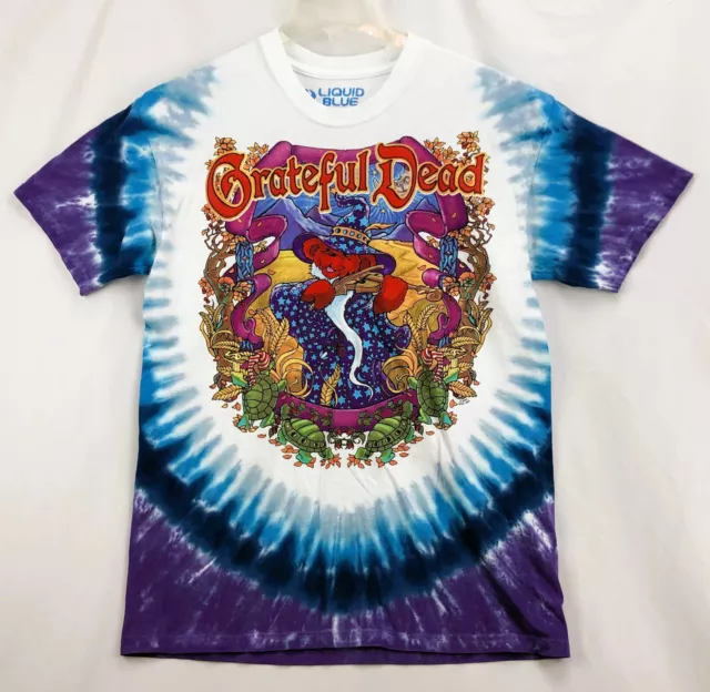 Vintage GRATEFUL DEAD Terrapin Moon 2000 Tie-Dye T-Shirt LIQUID BLUE Sz Large