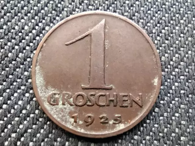 Austria 1 Groschen Coin 1925