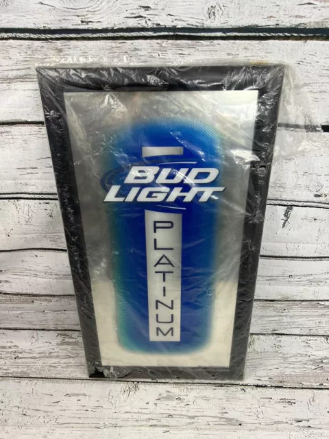 2012 Bud Light Platinum Anheuser-Busch New In Plastic Hanging Beer Mirror Sign