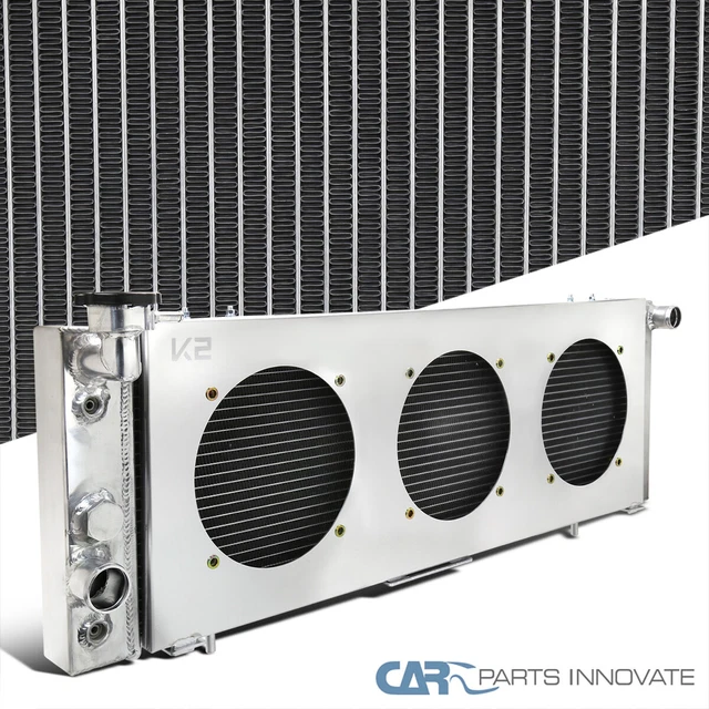 Fit 91-01 Jeep Cherokee Comanche 3 Row Core Cooling Radiator w/Triple Fan Shroud