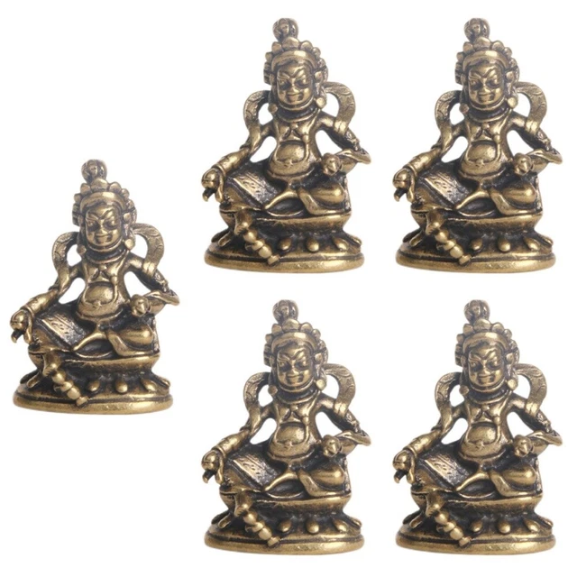 5 Count Brass Buddha Statue Ornament Huang Caishen God of Miniature