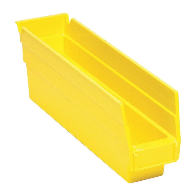 QUANTUM STORAGE SYSTEMS QSB100YL Shelf Bin,Yellow,Polypropylene,4 in