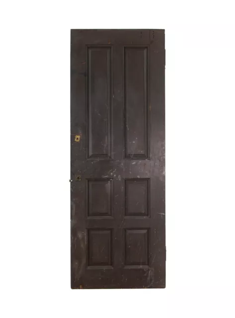 Vintage Brown Painted 6 Pane Wood Passage Door 87 x 31.75
