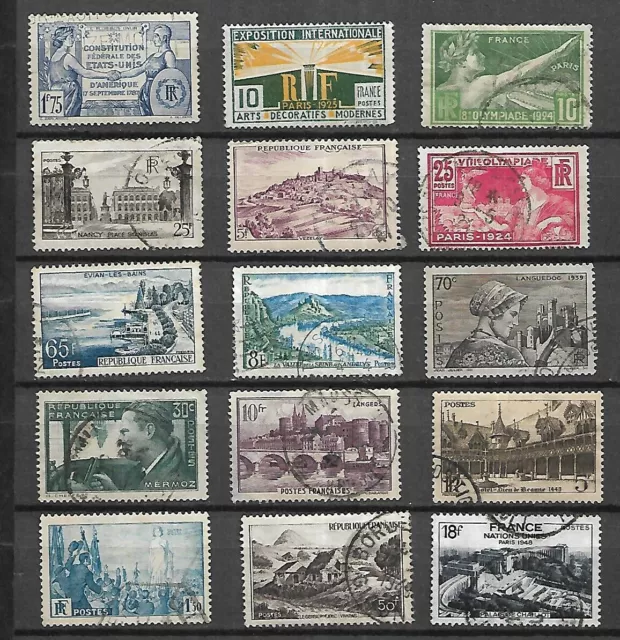 Timbres De France.lot De 15 Anciens Timbres