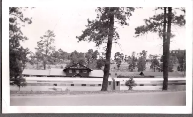 Vintage Photograph Train Railroad Station Depot Grand Canyon Park Arizona Photo