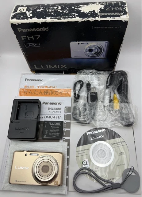 LUMIX FH7 デジタルカメラ　ゴールド 中古：C(やや難あり)】パナソニック LUMIX DMC-FH7 シャイン