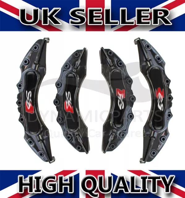 Brake Caliper Covers Set Kit For Audi Rs Front Rear Black Abs 4Pcs With Stickers