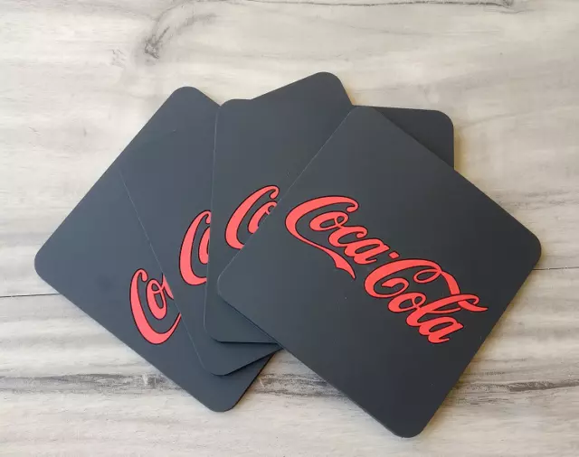 Set of 4 Coca Cola Coke pvc rubber Drink Coasters bar mat runner barmat