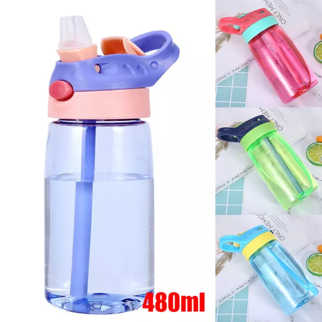 Children Kids BPA Free Water Bottle with Straws Drinking Cup Bottle Leak Proof