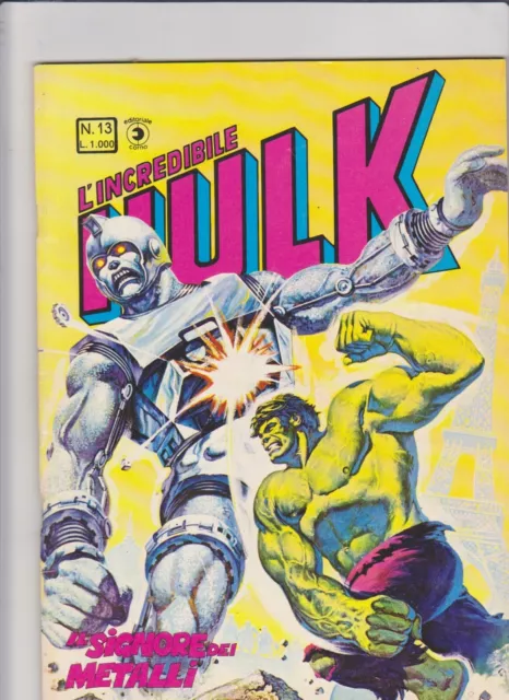 L Incredibile Hulk 13 Editoriale Corno 1980 + 1 Offert 12 Comics Italiens