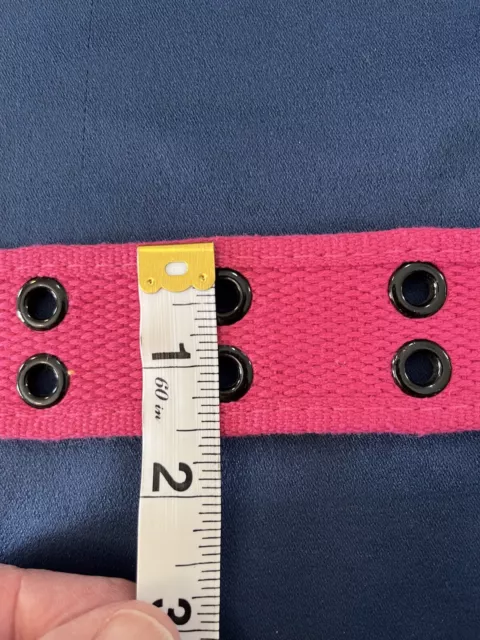 PINK CANVAS BELT 2 Holes Double Row Grommet Hole Belt Fabric Up To 38 ...