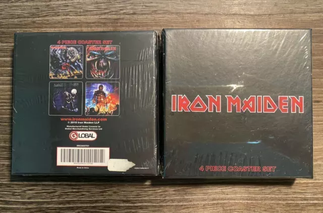 Juego de posavasos para bebidas Iron Maiden, 4 piezas cada una, 2 cajas,...