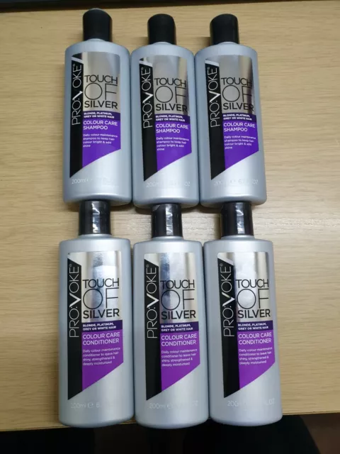 3 x Pro-Voke Touch of Silver Shampoo 200ml & 3 x Conditioner 200ml NUR £16,49