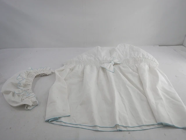 Baby Doll Bedding 4100h Drake Linen Look Bassinet Skirt/Hood Cover, Blue Trim Baby Doll Bedding 4100h Drake Linen Look Bassinet Skirt/Hood Cover, Blue Trim