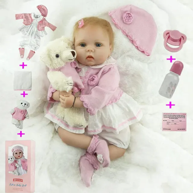22" Realistic Reborn Dolls Baby Vinyl Silicone Handmade Newborn Girl XMAS Gifts