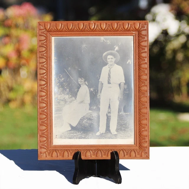 Cadre Photo Bois Blanc 10x15cm Avec Support - Style Vintage - Déco Table Chevet Ou Bureau - Nettoyage Humide