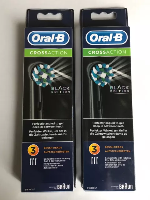 3,4,5,6,8,9,10,12 Braun Oral B Cross Action BLACK EDITION Aufsteckbürsten Oralb