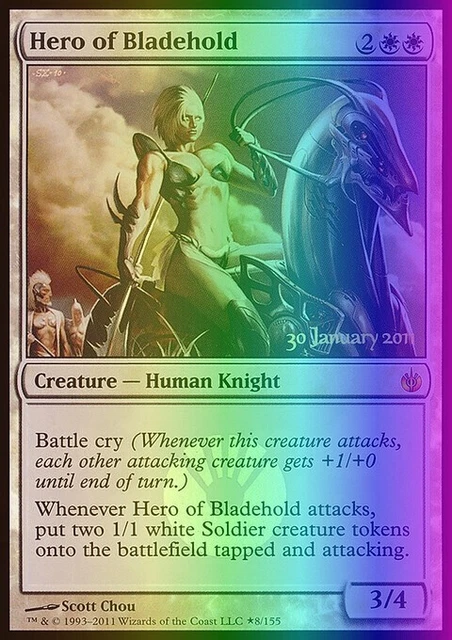 MTG Hero of Bladehold (8?/6) Mirrodin Besieged Promos MP FOIL
