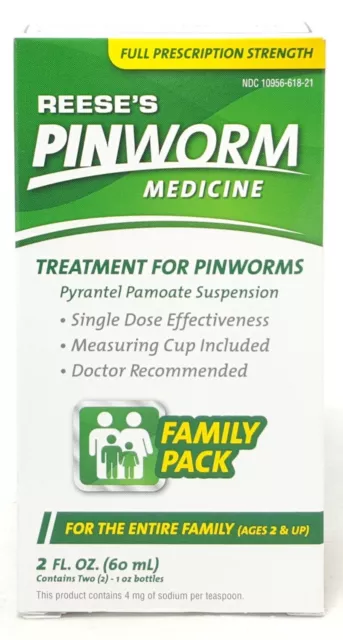 Reese's Pinworm Medicine 2oz Family Pack -Expiration 06-2026