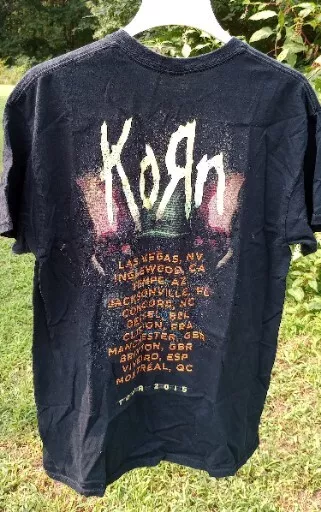 Korn Band T-Shirt Concert Graphic Print Metal Tee Top Cotton Tour Men's