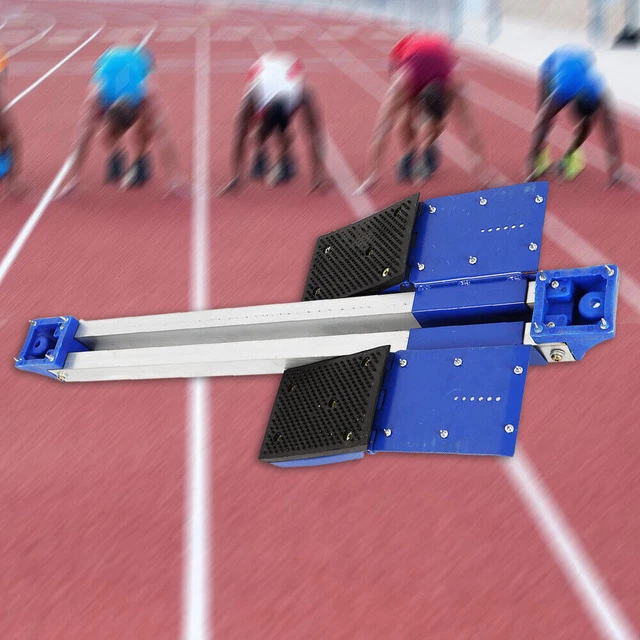 Adjustable Aluminum Starting Blocks For Track – Multi-Function Sprint Blocks For Plastic & Cinder Runways With Carry Bag