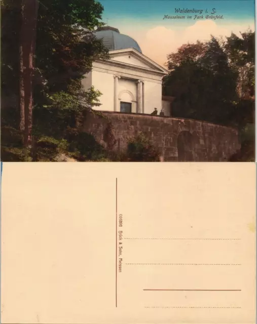 Waldenburg (Sachsen) Fürstlicher Park Grünfeld - Mausoleum 1911
