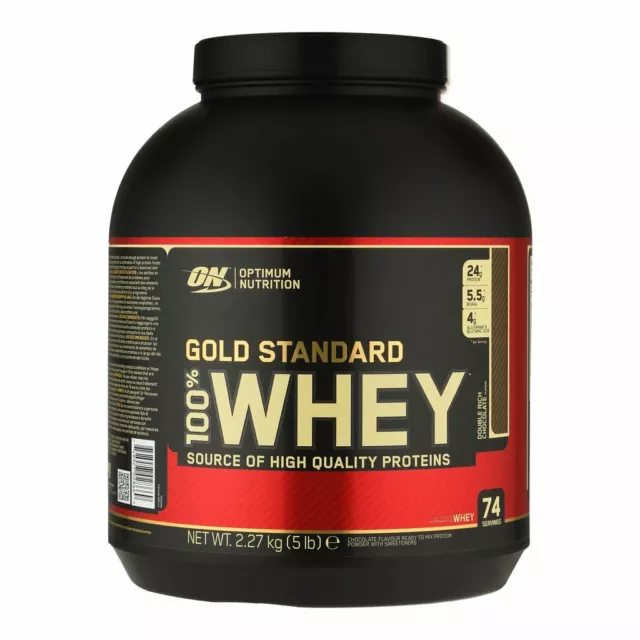 (32,11€/Kg) Optimum Nutrition 100% Gold Standard Whey 2,27kg 2270g Eiweiß +Bonus